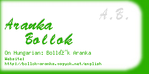 aranka bollok business card